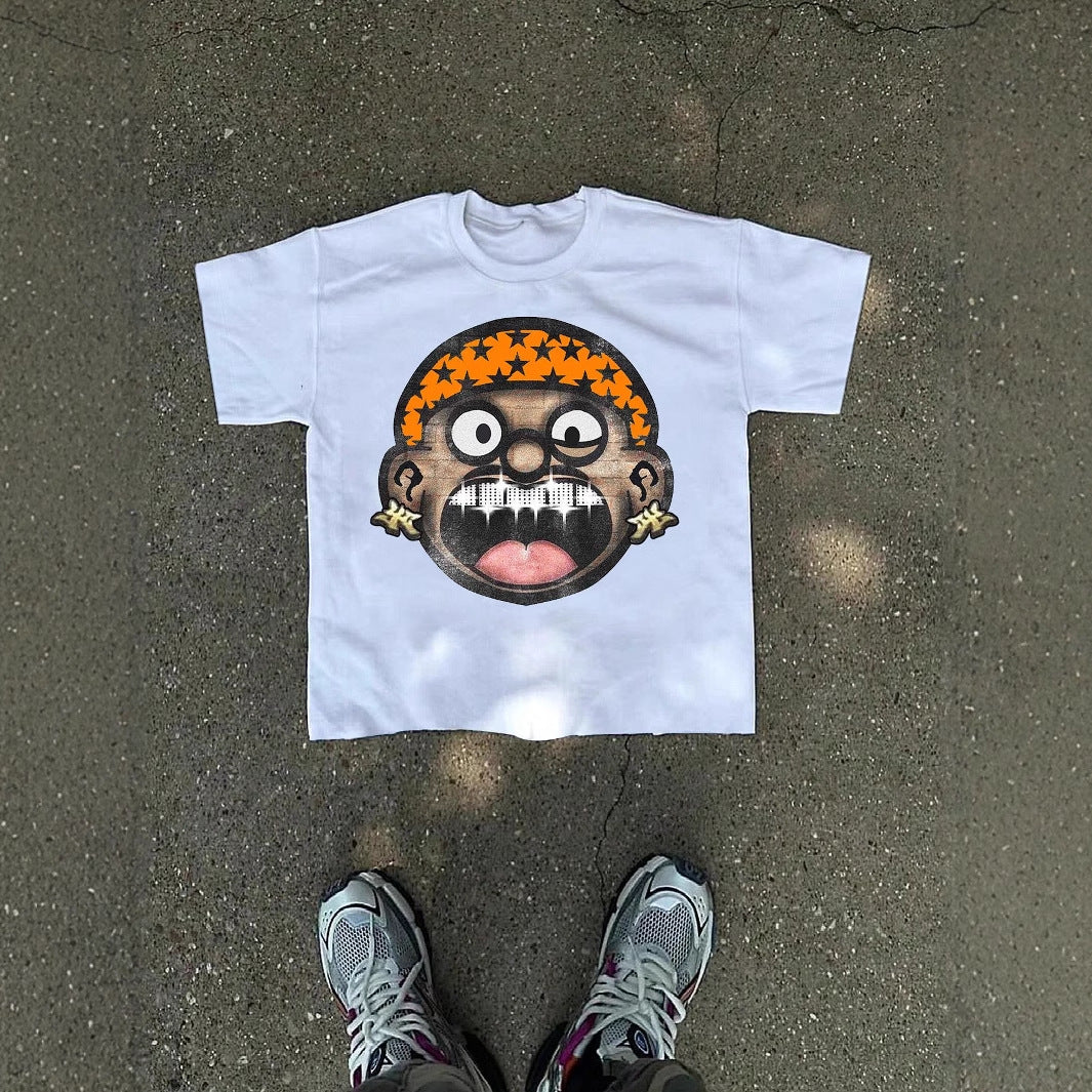 old Cartoon Graphic T-Shirt with Playful Illustration and Soft Cotton Casual Fit