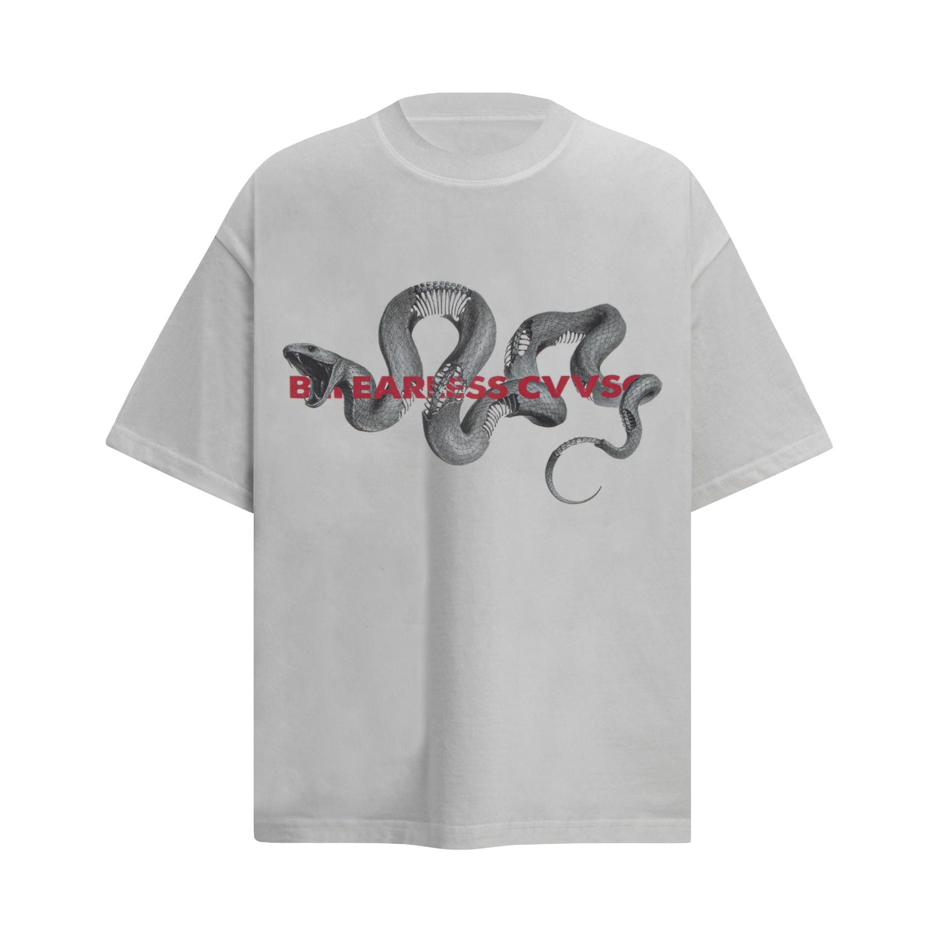 Vintage Python Graphic T-Shirt with Washed Finish and Loose Fit Streetwear-Inspired Design