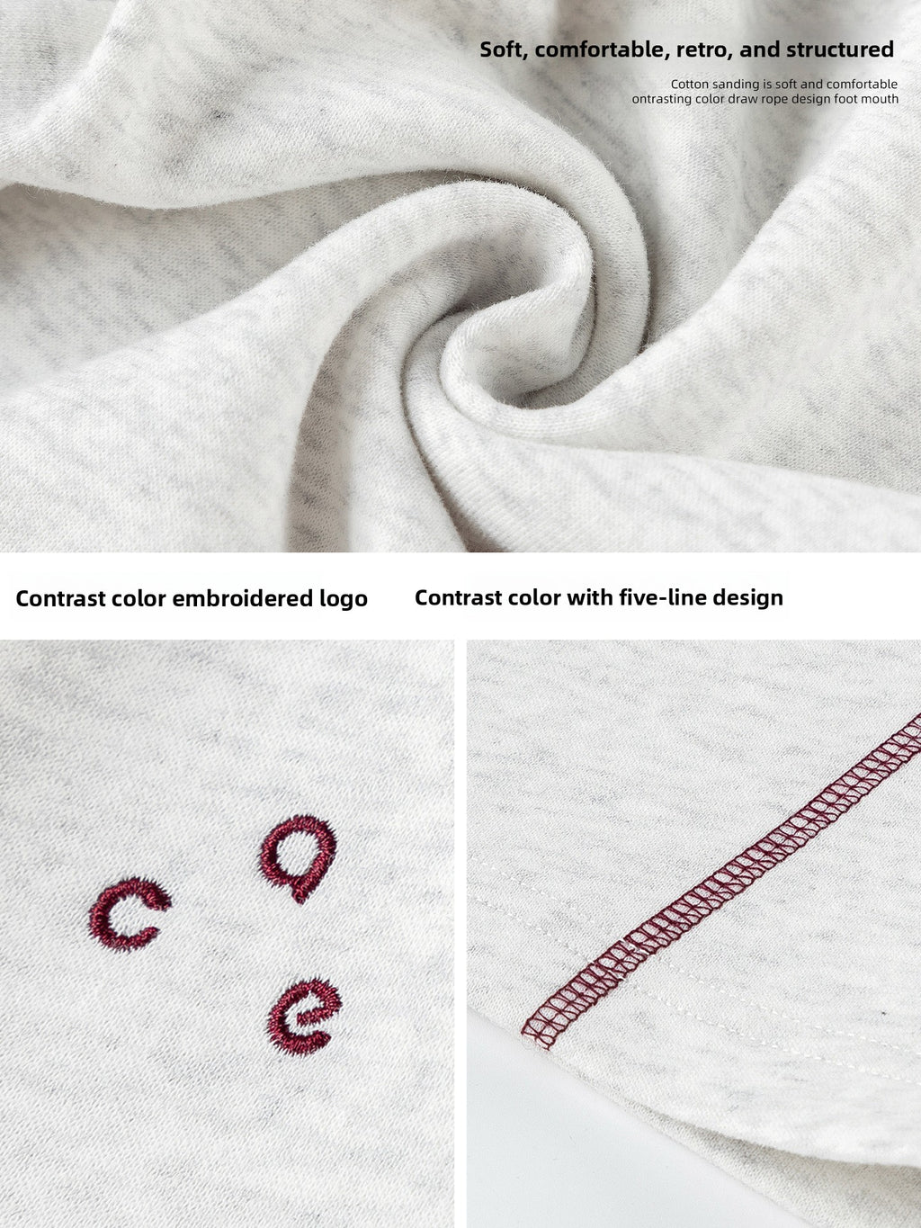 Straight-Leg Loose-Fit Sweatpants with Contrast Stitching and Elastic Waist for Everyday Comfort