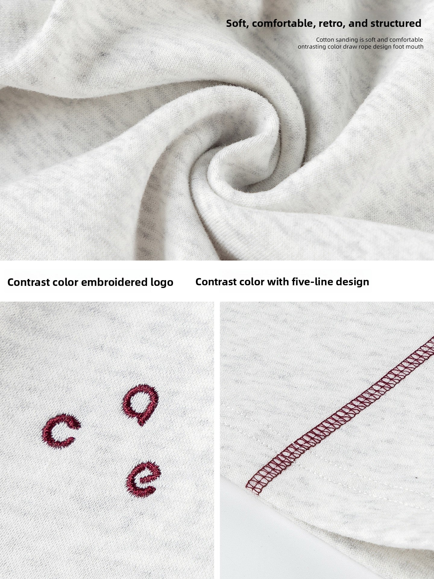 Straight-Leg Loose-Fit Sweatpants with Contrast Stitching and Elastic Waist for Everyday Comfort