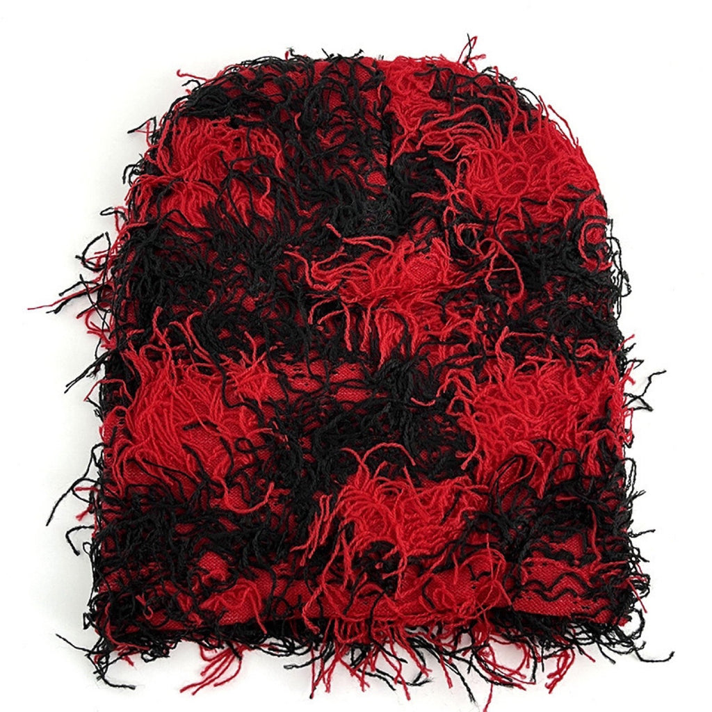 Textured Knitted Beanie with Multi-Color Yarn Design and Cozy Winter Streetwear Style