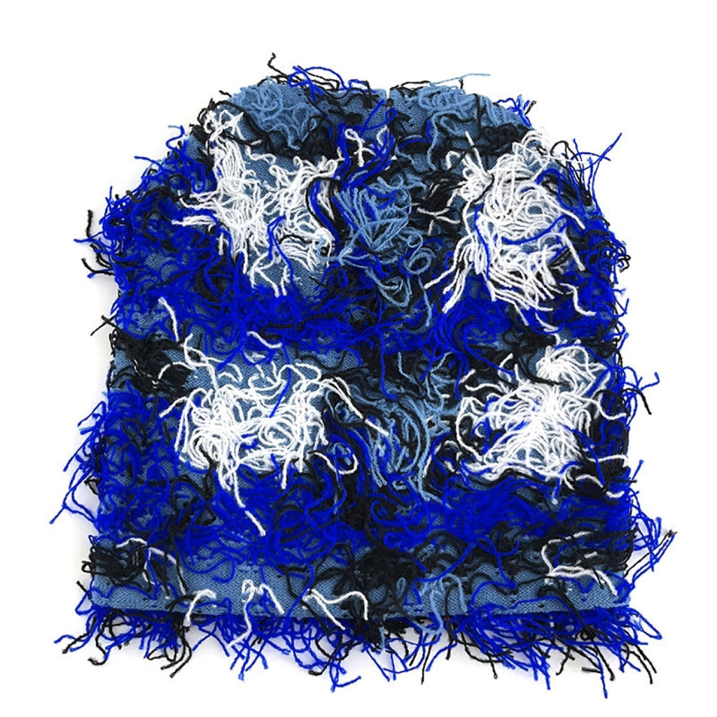 Textured Knitted Beanie with Multi-Color Yarn Design and Cozy Winter Streetwear Style