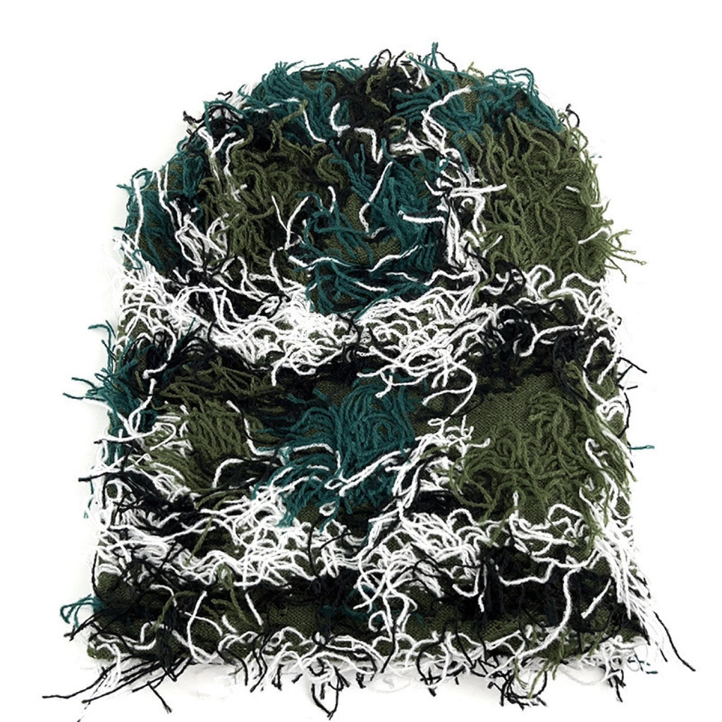 Textured Knitted Beanie with Multi-Color Yarn Design and Cozy Winter Streetwear Style