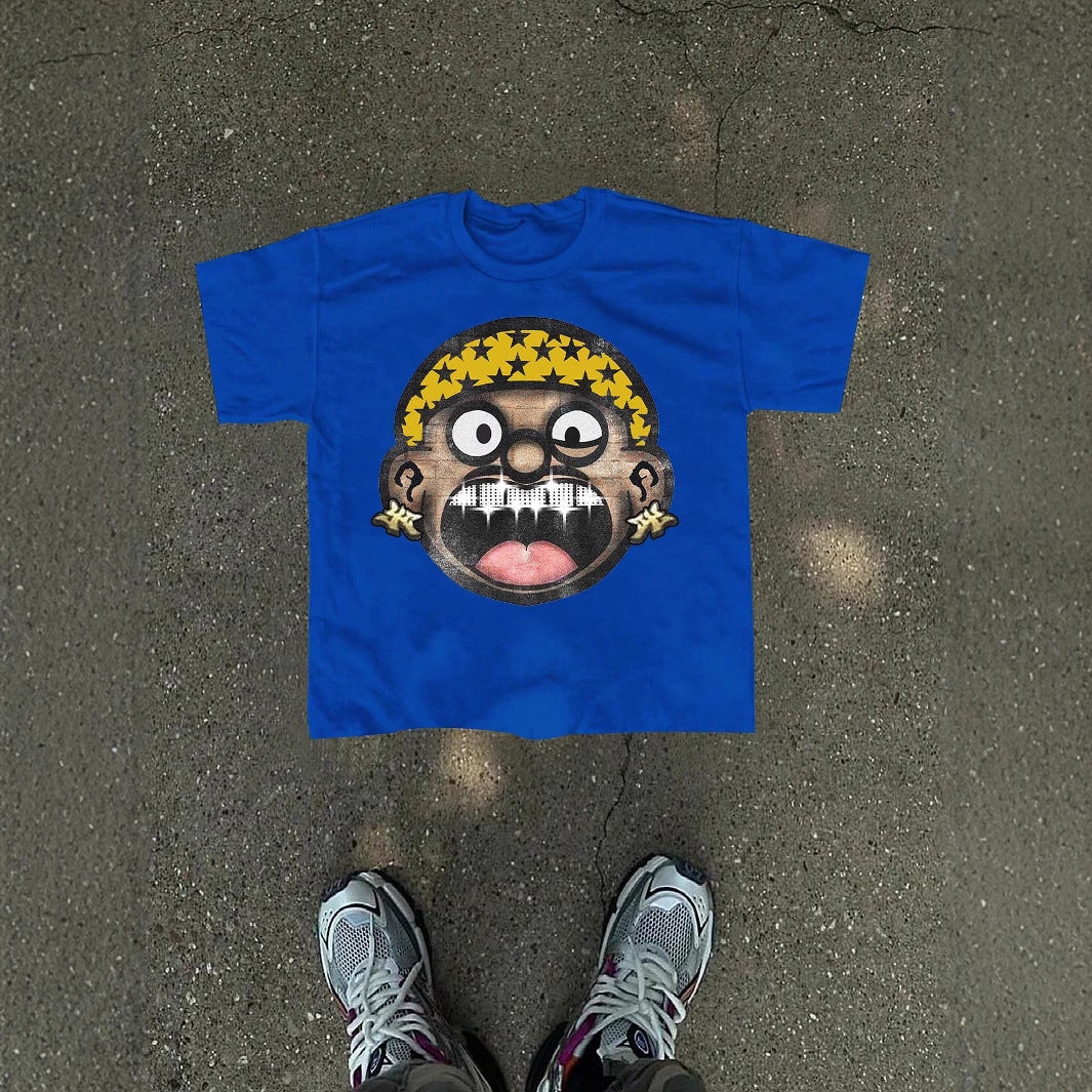 old Cartoon Graphic T-Shirt with Playful Illustration and Soft Cotton Casual Fit