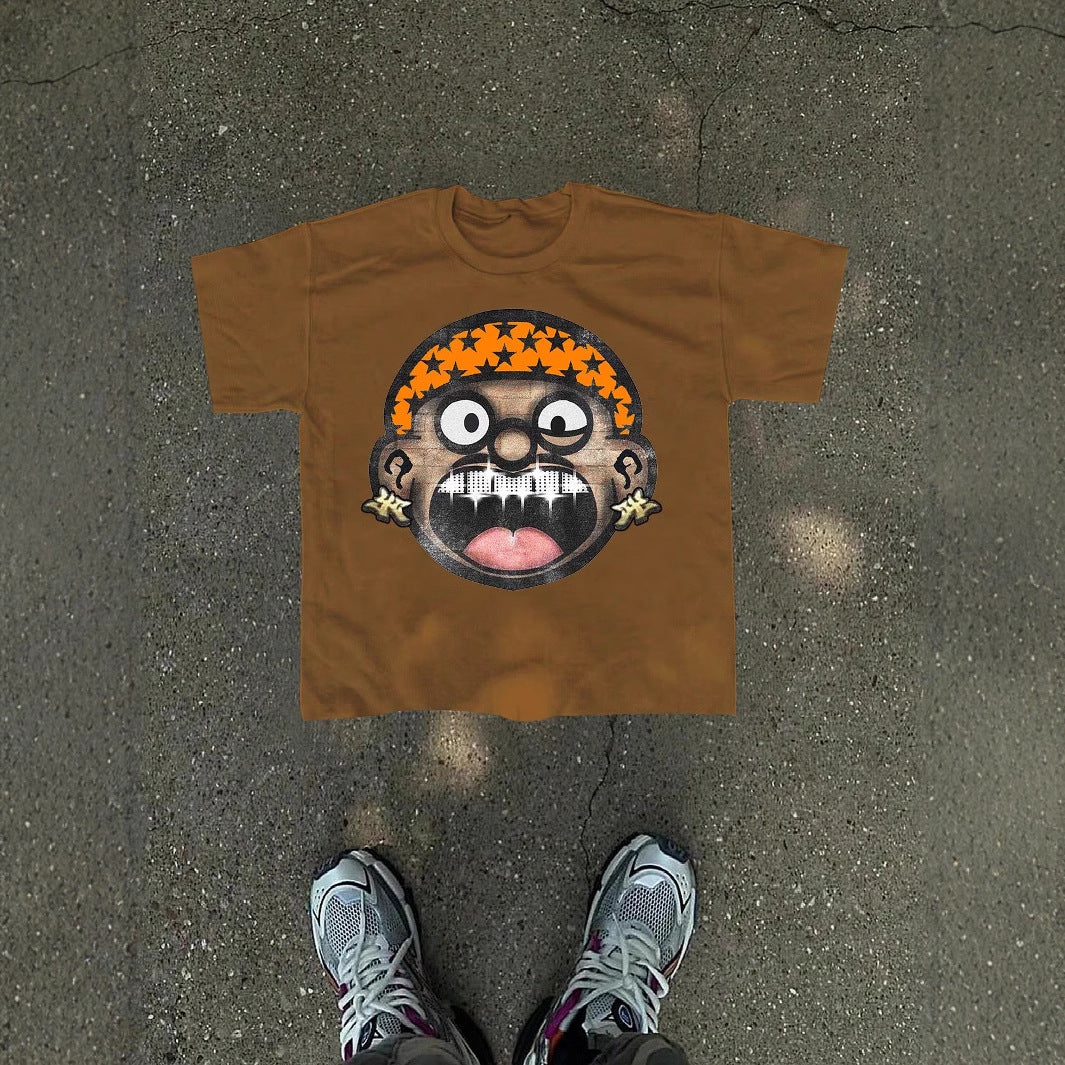 old Cartoon Graphic T-Shirt with Playful Illustration and Soft Cotton Casual Fit