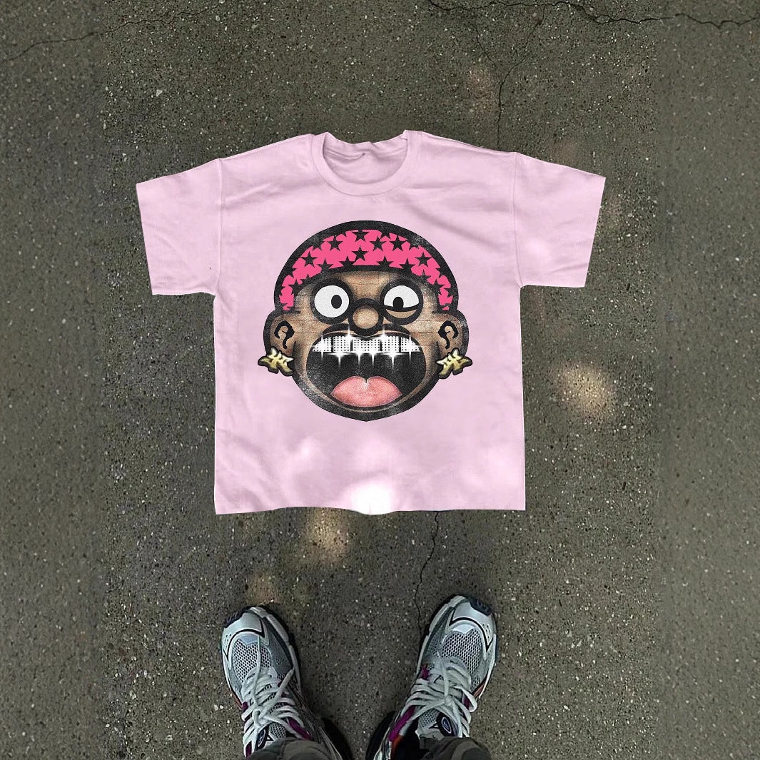 old Cartoon Graphic T-Shirt with Playful Illustration and Soft Cotton Casual Fit