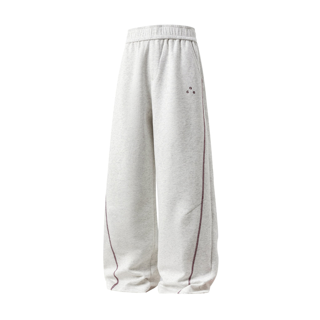 Straight-Leg Loose-Fit Sweatpants with Contrast Stitching and Elastic Waist for Everyday Comfort
